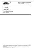 AQA A-level MATHS Differentiation (Topic G) 2021 ASSESSMENT MATERIALS. QP and MARK SCHEME