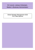 Summary Global Strategic Management 2022 KUL, Antwerp