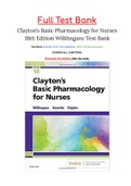 Clayton’s Basic Pharmacology for Nurses 18th Edition Willihnganz Test Bank