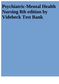 Psychiatric-Mental Health Nursing 8th edition by Videbeck Test Bank