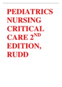 PEDIATRICS NURSING CRITICAL CARE 2ND EDITION, RUDD