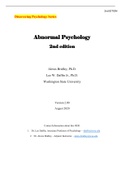 Abnormal Psychology 2nd edition  questions &answers 2022 