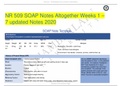  NR 509 SOAP Notes Altogether Weeks 1 – 7 updated Notes 2021 Chamberlain