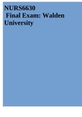 NURS6630 Final Exam: Walden University