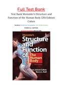 Test Bank Memmlers Structure and Function of the Human Body 12th Edition Cohen