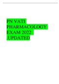 PN VATI PHARMACOLOGY EXAM 2022  .UPDATED 