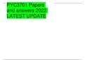 PYC3701 Papers and answers 2022 LATEST UPDATE
