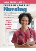 Skill Checklists for Fundamentals of Nursing: The Art and Science of Nursing Care, 7th Edition