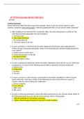 Exam (elaborations) ATI PN Pharmacology Review 2020/2021 ATI PN Pharmacology Review 2020/2021 General Directions: Please choose the letter that best answers the question. There is only one correct answer to each question, except for select all that apply.