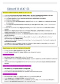 AQA A-level History: Edward VI A* Revision notes