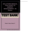 TEST BANK FOR Energy Management 7th Edition International Version By Klaus Dieter E. Pawlik (Solutions Manual) 