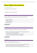 Human Biology final milestone. (LATEST SOLUTION)