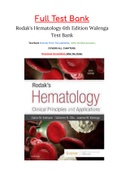 Rodak’s Hematology 6th Edition Walenga Test Bank