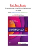 Pharmacology 10th Edition McCuistion Test Bank