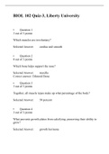 BIOL 102 Quiz 3 ( Version-2), Verified and Correct Answers, Liberty University