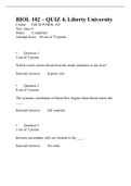 BIOL 102 Quiz 4 ( Version-3), Verified and Correct Answers, Liberty University