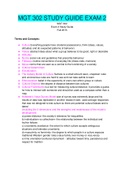 MGT 302 STUDY GUIDE EXAM 2