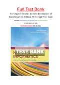 Nursing Informatics and the Foundation of Knowledge 4th Edition McGonigle Test Bank