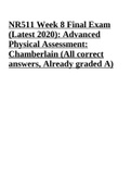 NR511 Week 8 Final Exam: Advanced Physical Assessment (All correct answers, Already graded A), NR 511 FINAL EXAM STUDY GUIDE, Midterm Exam (Differential Diagnosis & Primary Care Practicum)