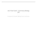 141 Final Exam - Summary Biology 141