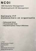 NCOI geslaagde moduleopdracht HR Management Jan. 2022 - NIEUWE LAYOUT! - FIT organisatie - personeel - Cijfer 8 zie feedback