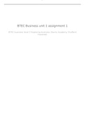 Unit 1 assigment 2 - BTEC business level 3. unit 1 assignment 2. exploring business Business studies 