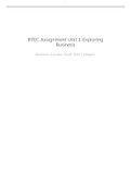 Unit 1 assigment 2 - BTEC business level 3. unit 1 assignment 2. exploring business Business studies 