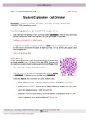 AP BIOLOGY Student Exploration: Cell Division Gizmo 