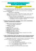 NUR 2063 Essentials of Pathophysiology – Exam 1 Review Sheet (Modules 1,2 & 3)