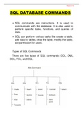 WGU C170 SQL DATABASE COMMANDS(Study Guide)