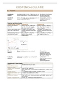 Kostencalculatie (MVP) tentamen cijfer: 8,9