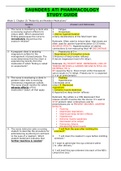 NURSING 304 - SAUNDERS ATI PHARMACOLOGY STUDY GUIDE (UPDATED) Complete Solution, A Guide.