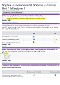 Sophia - Environmental Science - Practice Unit 1 Milestone 1| 2022 latest update 