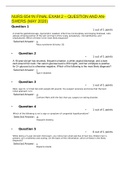 NURS 6541N FINAL EXAM 2 – QUESTION AND AN-SWERS (MAY 2020)