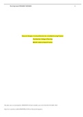 NR 439 Week 5 Assignment: Research Designs A Critical Element for a Credible Nursing Practice | Already GRADED A | Chamberlain College of Nursing