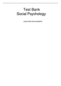 Test Bank Social Psychology  QUESTIONS AND ANSWERS, LATEST