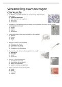 155 Voorbeeldexamenvragen van Dierkunde! - 1e bachelor diergeneeskunde UAntwerpen