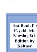 Test Bank for Psychiatric Nursing 8th Edition by Keltner