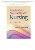 Test Bank For Psychiatric Mental Health Nursing, (9th Edition 2024) By Sheila L. Videbeck|| RATIONALES||NEWEST VERSION