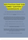 SOCE/Final Exam Study Guide CORRECT QUESTIONS & ANSWERS(RATED A)