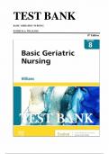 TEST BANK For Basic Geriatric Nursing 8th Edition by Patricia A. Williams, All Chapters 1 - 20, Complete Newest Version