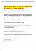  REGISTERED DIETITIAN NUTRITIONIST RESEARCH EXAM 2024/2025