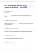 wits study guide practice exam questions & answers 2024/2025 