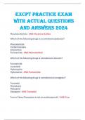 EXCPT PRACTICE EXAM  WITH ACTUAL QUESTIONS  AND ANSWERS 2024 