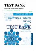 Test Bank - Introductory Maternity and Pediatric Nursing, 5th Edition (Hatfield, 2022), Chapter 1-42 | All Chapters Graded A+