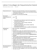 Zusammenfassung Lektionen 1-5 sozialwi. Statistik