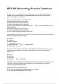 HESI RN Gerontology Practice Questions