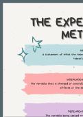 The Experimental Method A* notes for A-Level Psychology - VISUALLY PRESENTED, EVERYTHING YOU NEED TO KNOW FOR AN A*