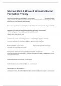  Michael Omi & Howard Winant's Racial Formation Theory Practice Questions And Complete Answers.