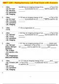 NMTT 2201: Radiopharmacy Lab Final Exam with Answers
